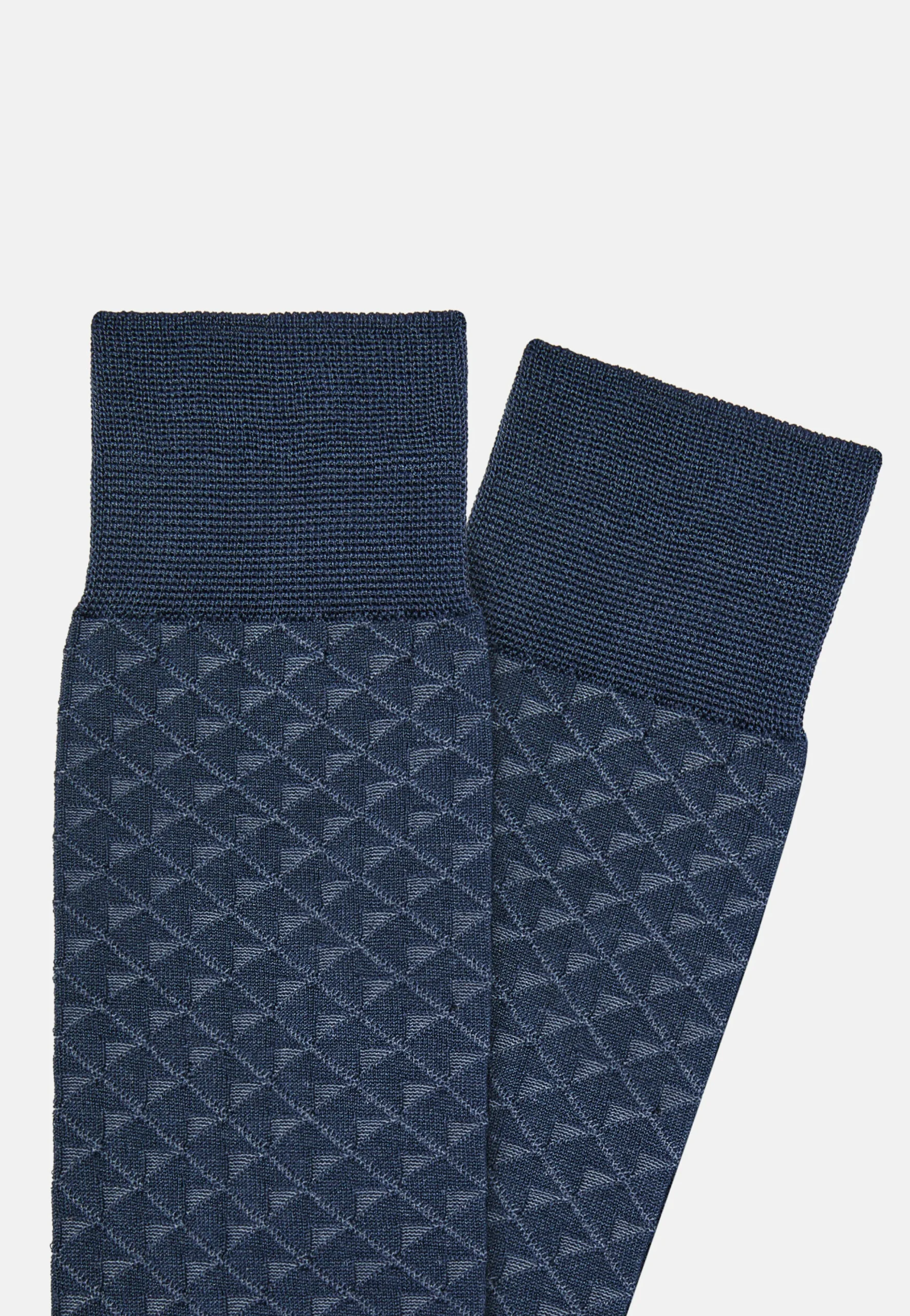 Calze Jacquard In Misto Cotone Organico