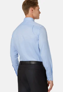 Camicia Azzurra In Cotone Dobby Regular Fit