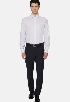 Camicia Azzurra In Cotone Dobby Regular Fit