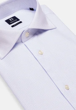 Camicia Azzurra In Cotone Dobby Regular Fit