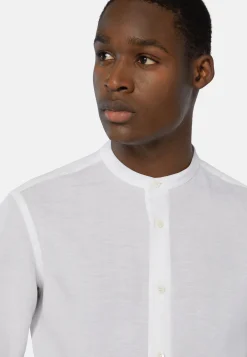 Camicia Azzurra In Tencel Lino Regular Fit