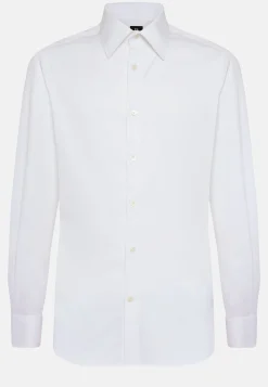 Camicia Azzurra In Twill Di Cotone Regular Fit