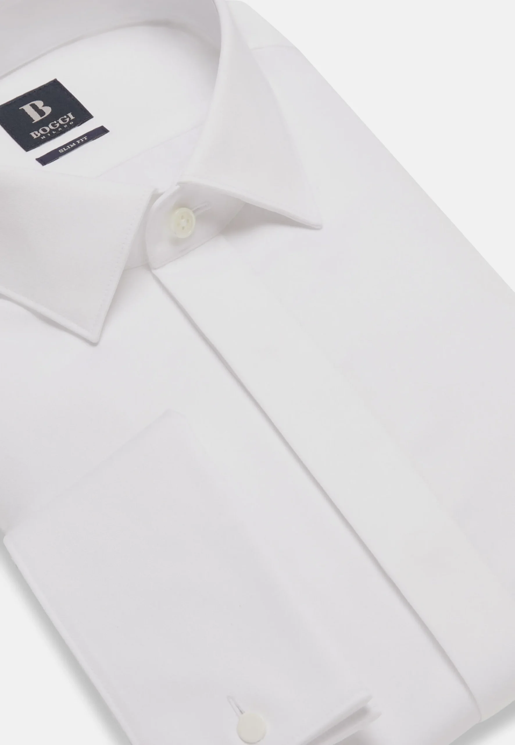 Camicia In Raso Di Cotone Slim Fit