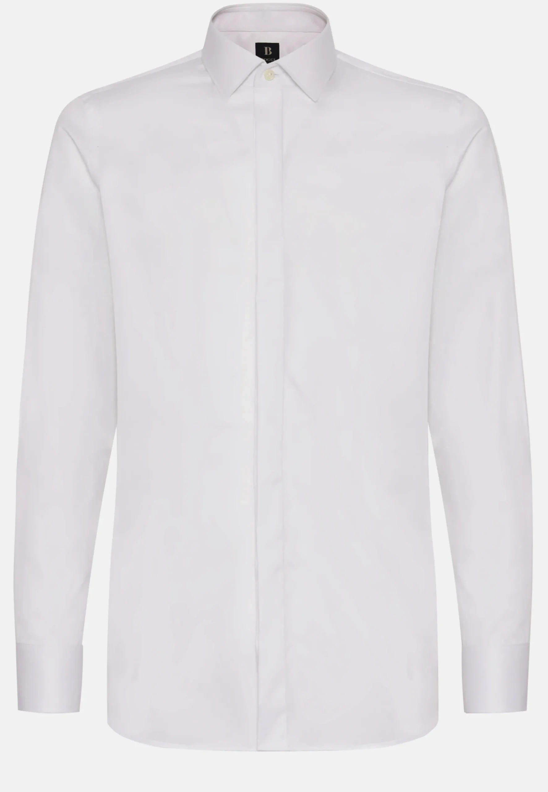 Camicia In Raso Di Cotone Slim Fit