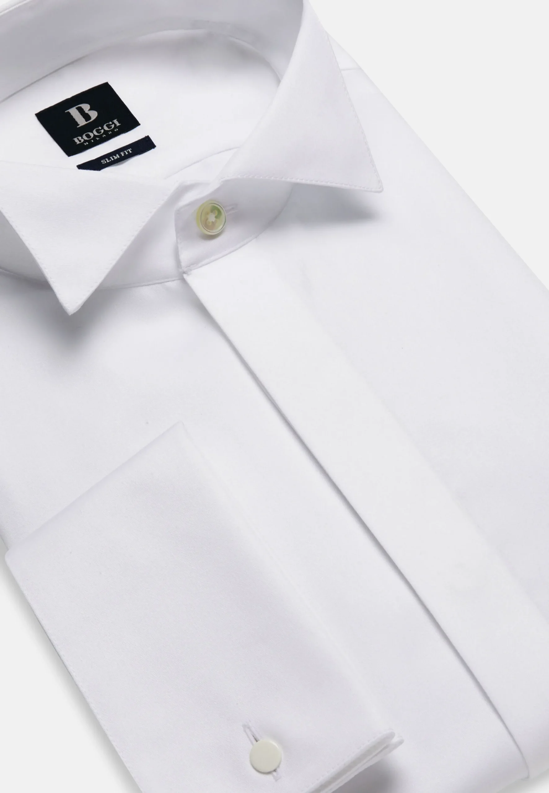 Camicia In Raso Di Cotone Slim Fit