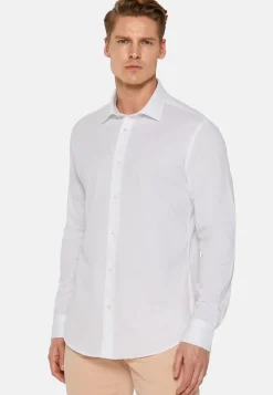 Camicia Nera In Cotone E COOLMAX® Slim Fit