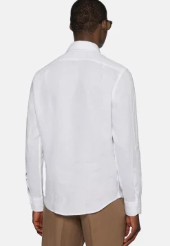 Camicia Rosa In Lino Regular Fit