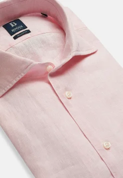 Camicia Tortora In Lino Regular Fit