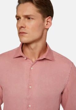 Camicia Tortora In Lino Regular Fit