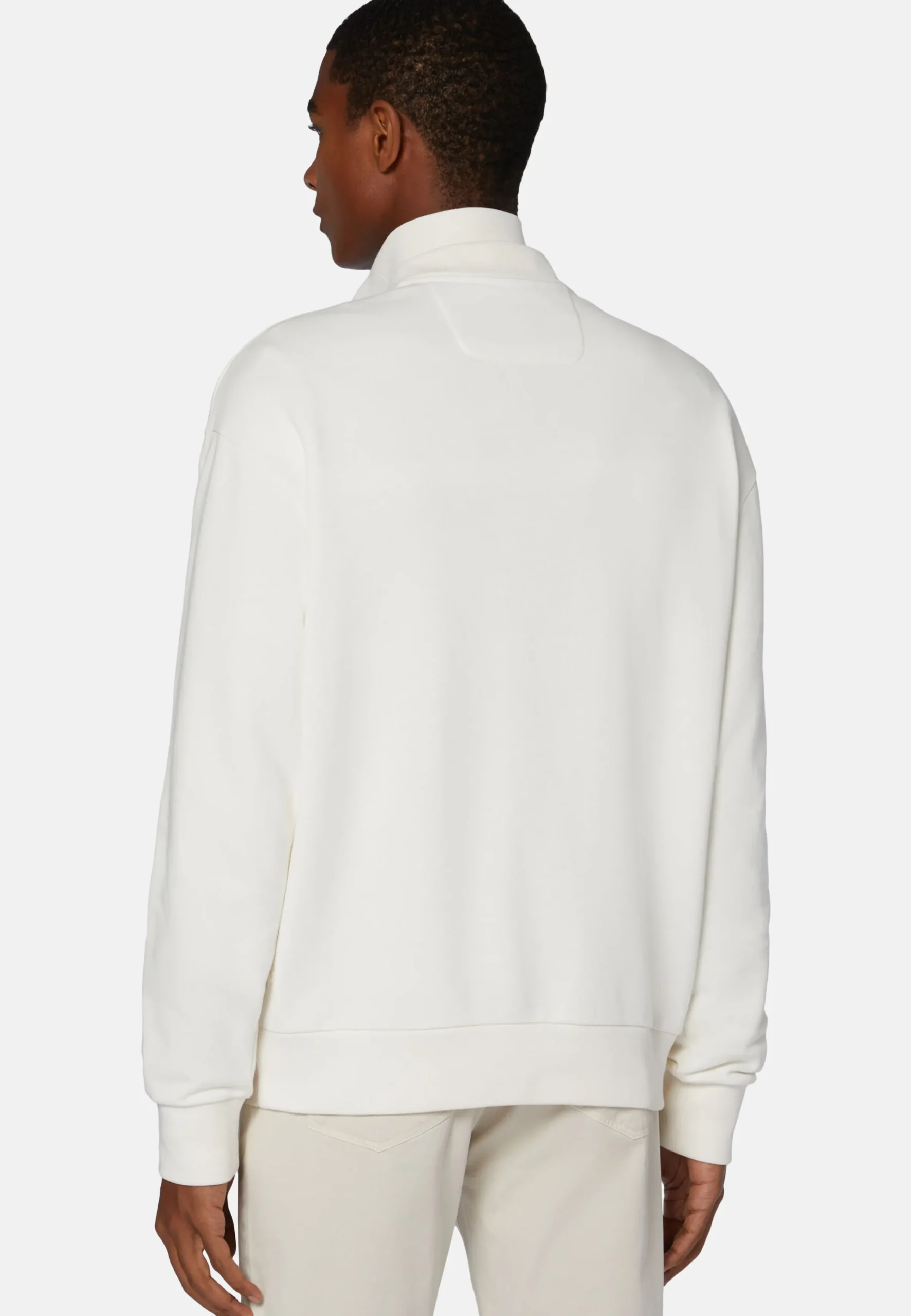 Felpa Mezza Zip In Misto Cotone Organico