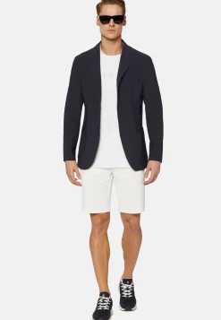 Giacca Navy Blu In Nylon Elasticizzato B Tech