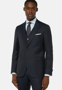 Giacca Navy Blue In Lana Super 130