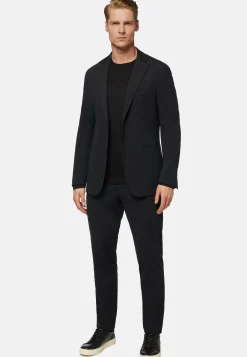 Giacca Nera In Nylon Elasticizzato B Tech