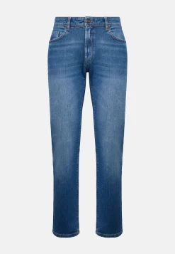 Jeans In Denim Elasticizzato Blu Medio