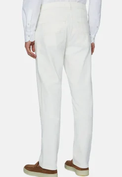 Jeans In Denim Elasticizzato Crema