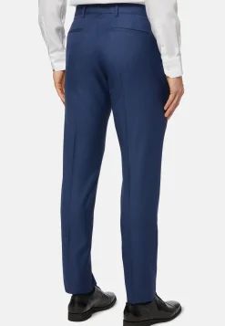 Pantalone Blu Grisaglia In Lana