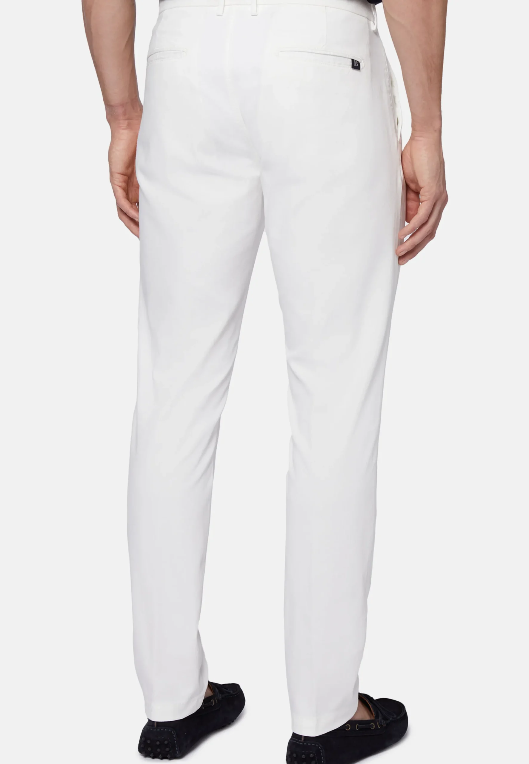 Pantaloni In Cotone Tencel Elasticizzato