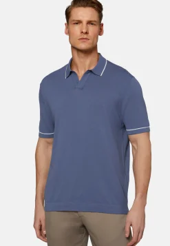Polo Di Maglia Marrone In Cotone Crêpe