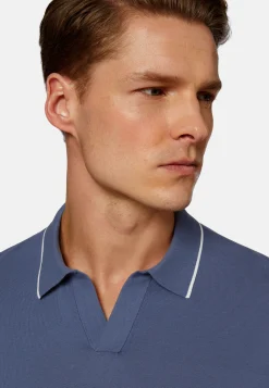 Polo Di Maglia Marrone In Cotone Crêpe