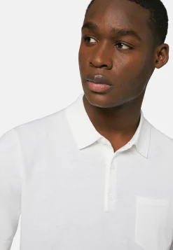 Polo Di Maglia Nero In Cotone Crêpe
