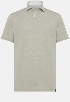 Polo In Piquè Di Cotone Lino