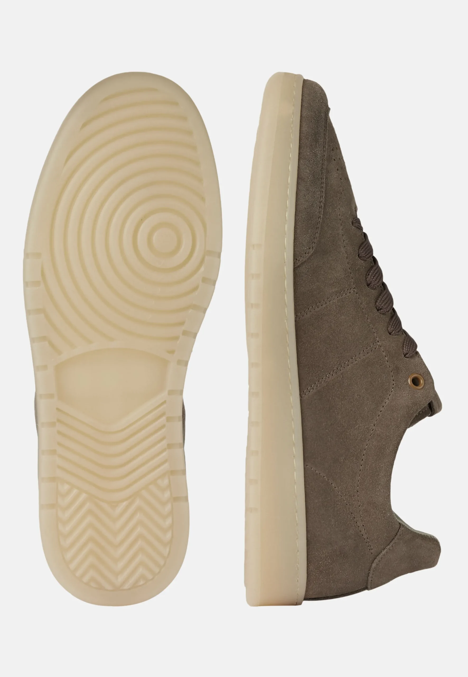 Sneakers In Pelle Scamosciata Taupe