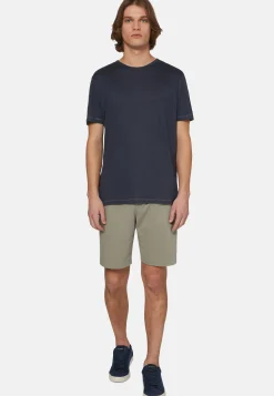 T-Shirt In Jersey Di Lino Stretch Elasticizzato