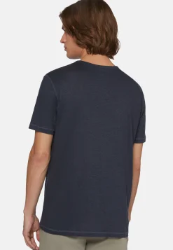 T-Shirt In Jersey Di Lino Stretch Elasticizzato